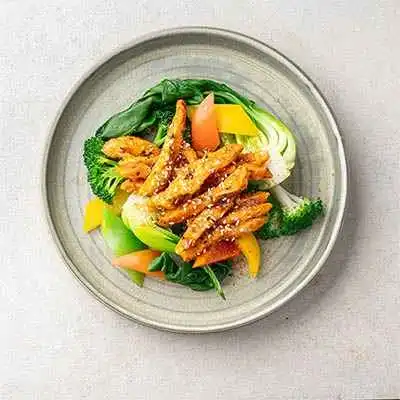 Bangkok-style Red Spiced Chicken With Asian Greens